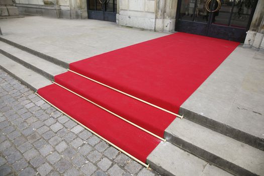 Red carpet in front af the The Danish Royal Theatre in Copenhagen