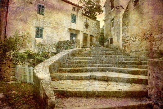 Postcard from Croatia -  artistic work of my own - Urban steps, Labin, Croatia.