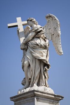 Angel with a Cross, Ponte Sant Angelo, Rome, Italy by the sculptor Ercole Ferrata 1610 - 1686.