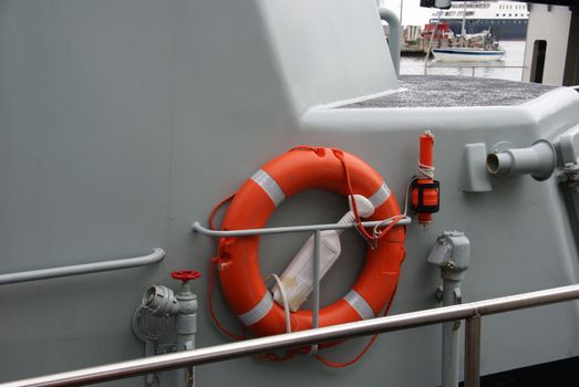 The lifebuoy ring on a vessel is in available seat
