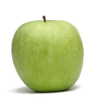 Image of a green apple against a white background.