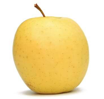 Image of a yellow apple against a white background.