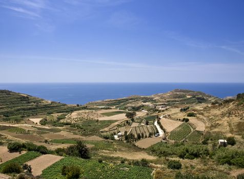 Beautiful Mediterranean countryside in Malta during late winter