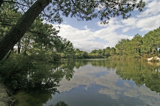 A small lake in Larmor-Plage, Brittany, North France