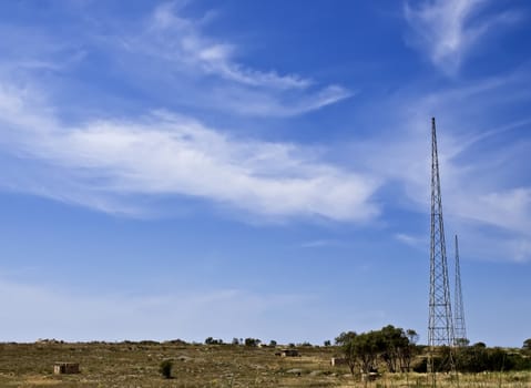 Disused WWII antenna in the countryside in Malta