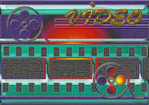 great creative abstract color rich textured image cassettes and film, to show movies.