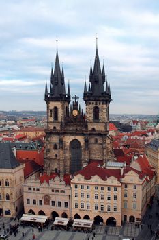 Cathedral on the area in Praha in Gothic style