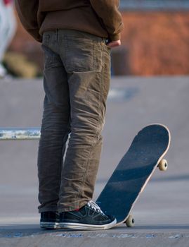 skateboarder taking a short break 