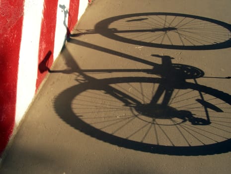 The shadow of bike