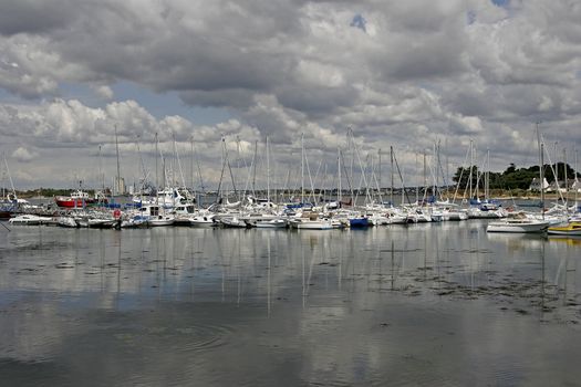 Port near Port-Louis, Brittany, North France with a look of Larmor-Plage.