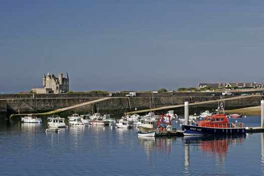 Port with boats near Quiberon, Brittany, North France