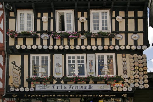 Timbered house near Quimper, Brittany, North France. Quimper, Fachwerk