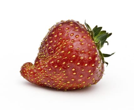 red strawberry on a white background