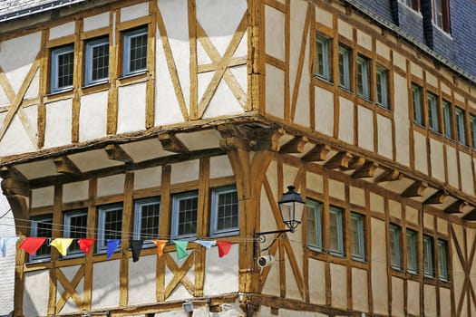 Old timbered house in the old part of town from Vannes, Brittany, North France. Vannes, Altstadt mit Fachwerk