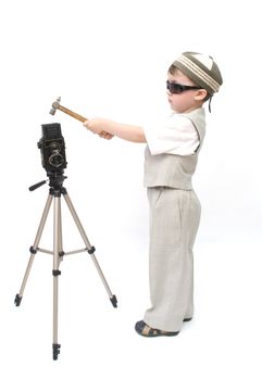 child on a white background