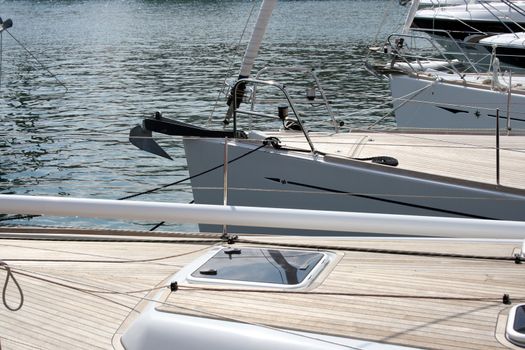 masts of saling boats lined up