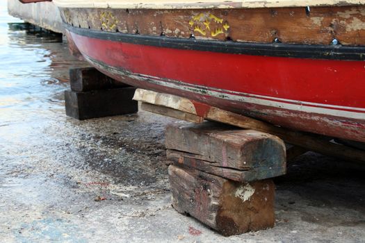 old boat on the slipway