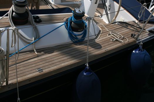 deck of a sailing boat