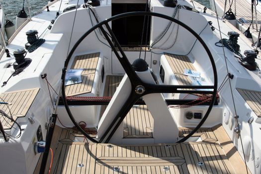 detail of a luxury sailing boat