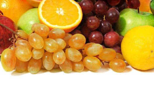 fruits and vegetables isolated on a white background