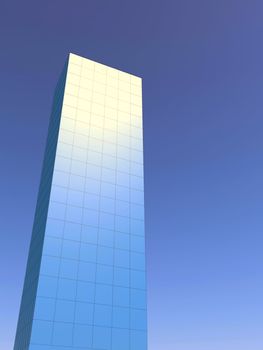 corporate building made in 3d over a sky background