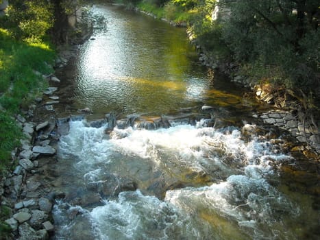 Quietly creek turns into whitewater