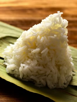 close up of steamed white
rice