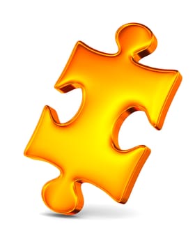 Puzzle on white background. Isolated 3D image