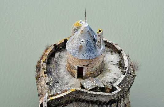 Mont-Saint-Michel rampart, Normandy, France