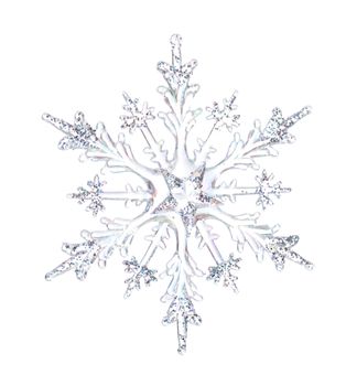 Snowflake shape, photo on the white background