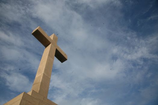 Cross on the hill above Dubrovnik, Croatia