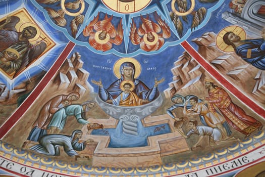 Madonna and baby Jesus, the source of life