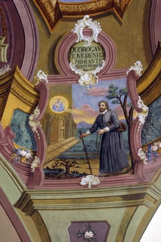 Scenes from the life of Saint Ignatius of Loyola, image on church ceiling