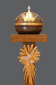 Baptismal font in the catholic church