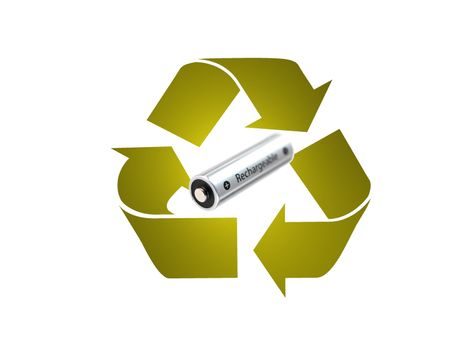 A recycle symbol isolated against a white background