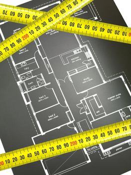House plans isolated against a white background