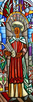 Saint Cecilia, Stained glass