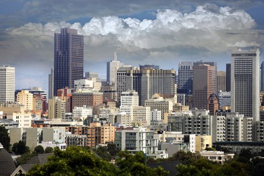 View to San Francisco with Alamo Square
