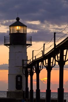 The lighthouse in St. Joseph on the North Pier