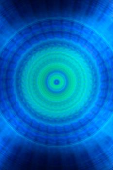 Circular shades of blue and green spiral background