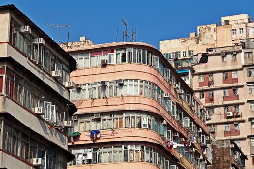 Hong Kong crowded building