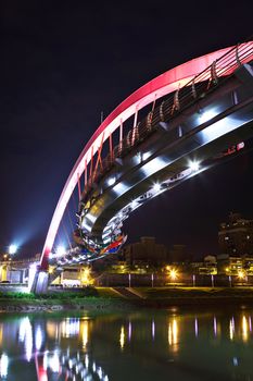 bridge at night in Taipei