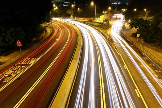 car trails in city
