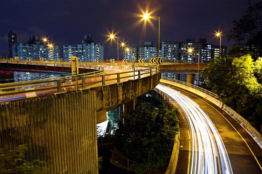 traffic at night in city