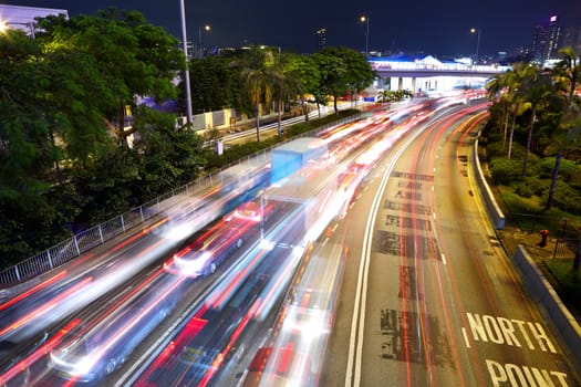 traffic at night in city