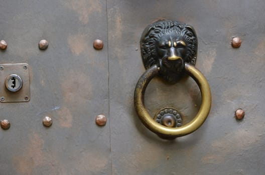 old metal door knob and lock