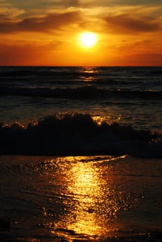 beautiful sunset on the beach