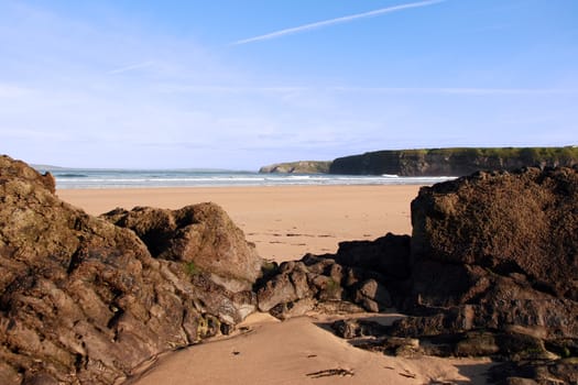 a scenic view of beautiful ballybunion beach in kerry ireland