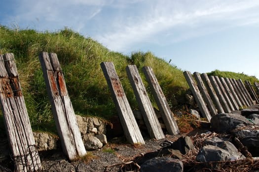 the sea barrier to protect against erosion in ballybunion