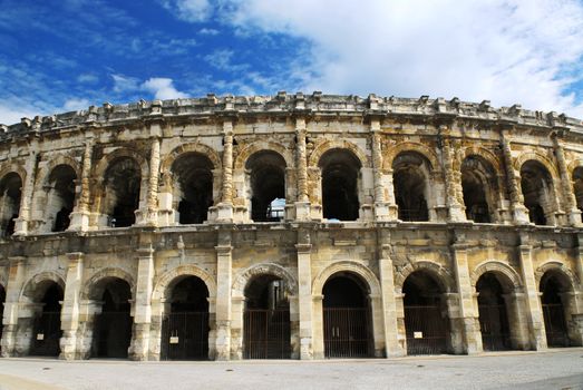 Roman arena in city of Nimes in southern France